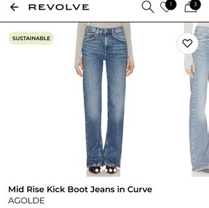 Agolde Mid-Rise Faded Blue Flare Jeans